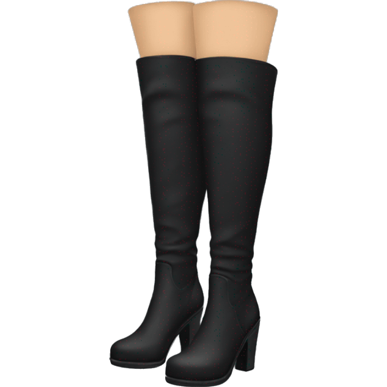 High Knee Black Boots  emoji