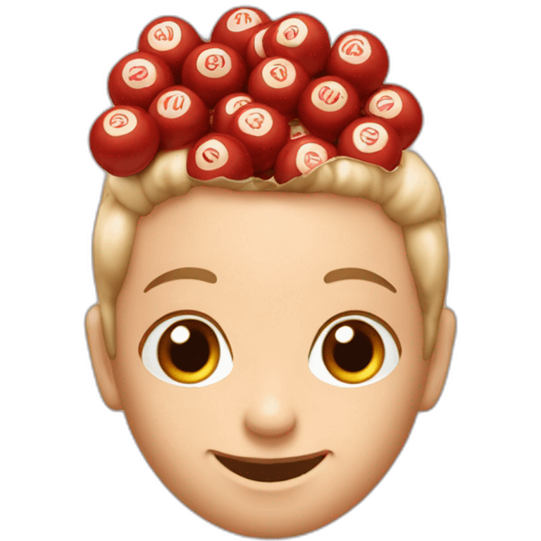 2 maltesers in hair skin coloured bag emoji