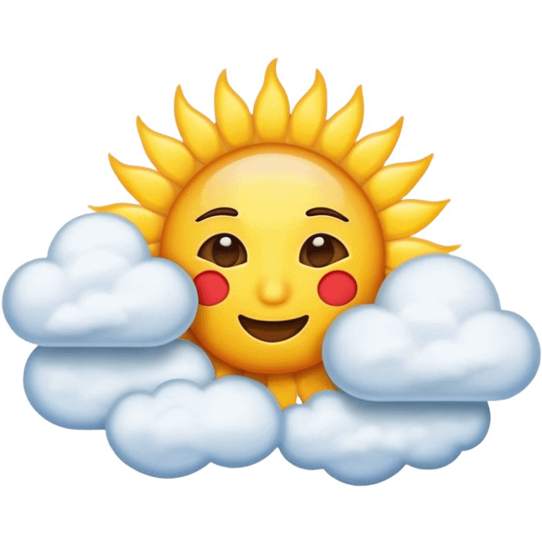 Cinematic realistic emoji featuring clouds with the sun emoji