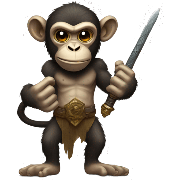 Buff undead monkey holding a one handed sword  emoji