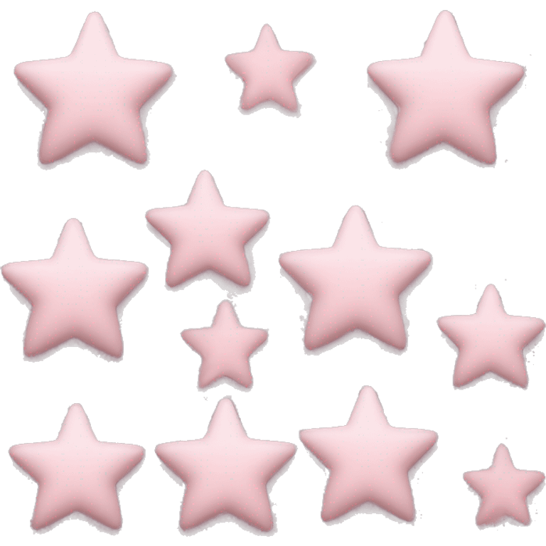 3 pastel pink stars of different sizes emoji