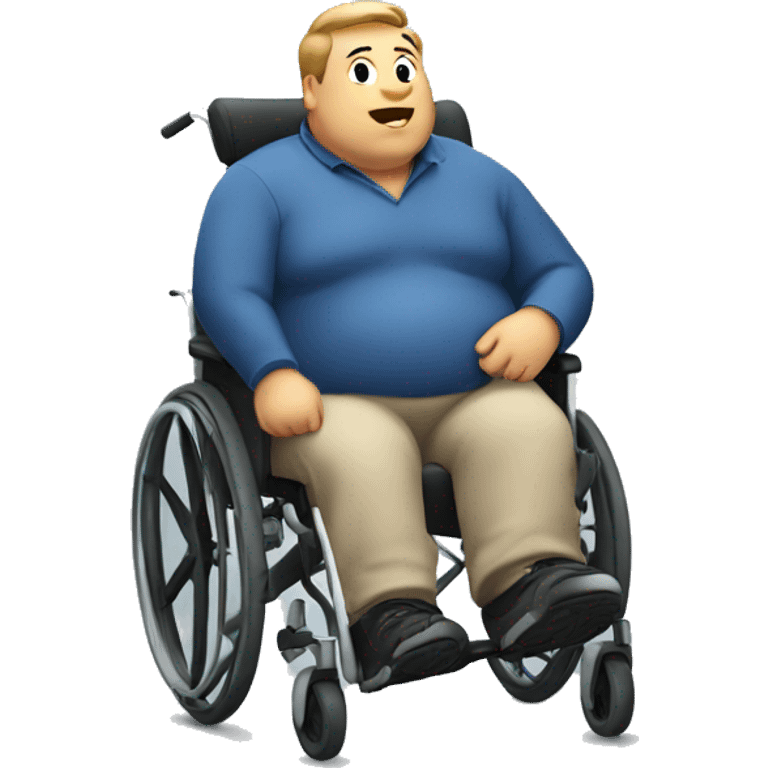 A fat man in a wheelchair  emoji