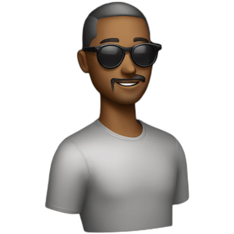 Designer with circle sunglasses emoji