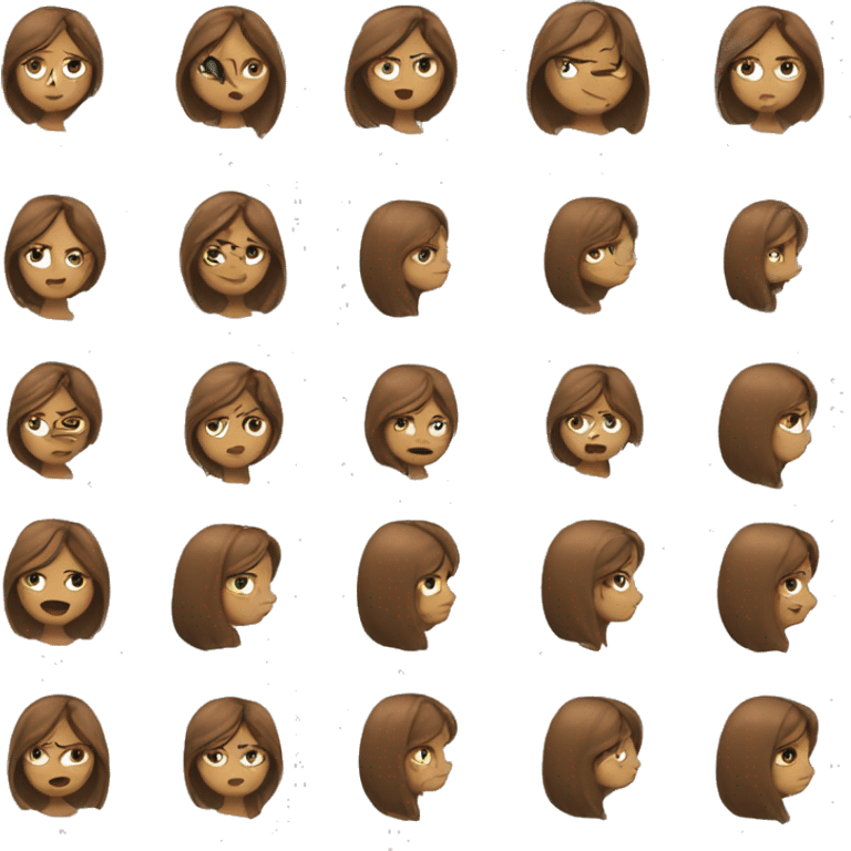 woman with a pistol brown long hair emoji