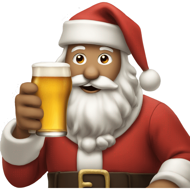 Santa drinking beer emoji