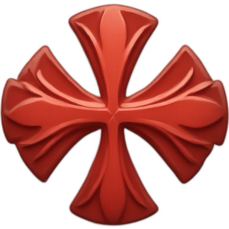 Maltese cross, red color emoji