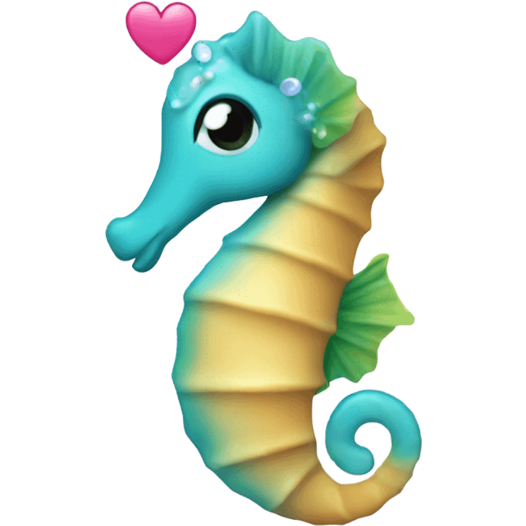 seahorse with hearts around it emoji