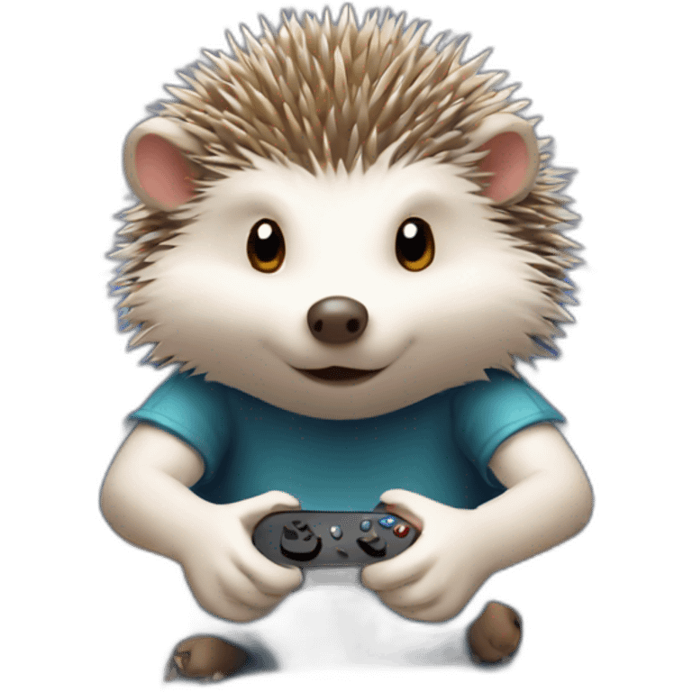 hedgehog playing video games emoji