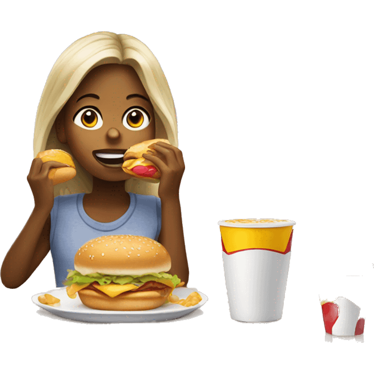 Girl eating McDonald  emoji