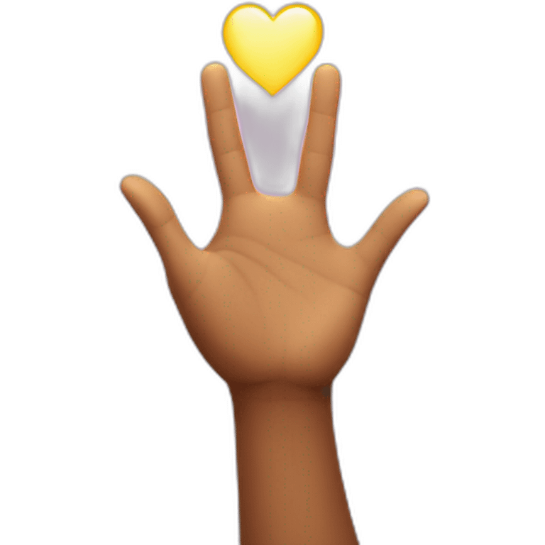 Hand heart shine emoji