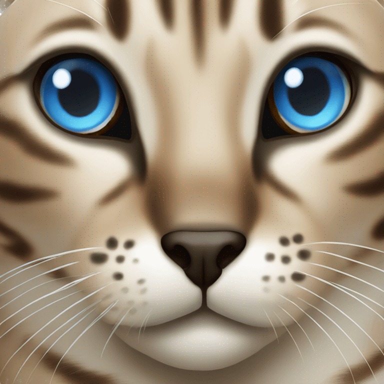 Seal Bengal cat with Blue eyes standing emoji