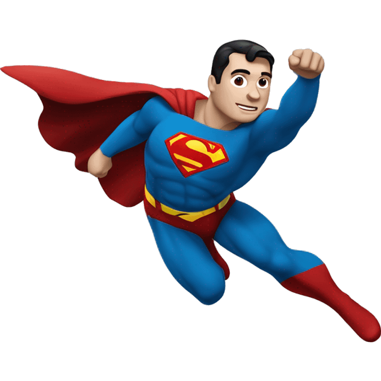 superman flying to the right with his whole body and hands aligned to right  emoji