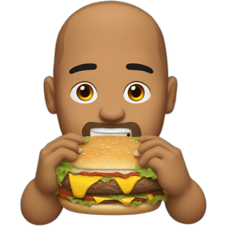 The rock eating burger emoji