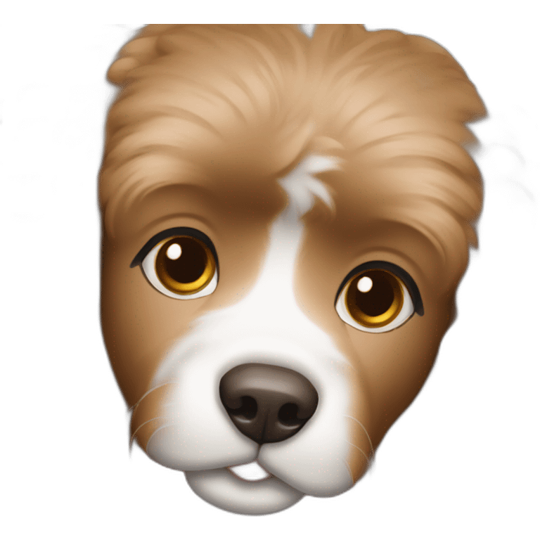 face royal caniche colour brown and white emoji