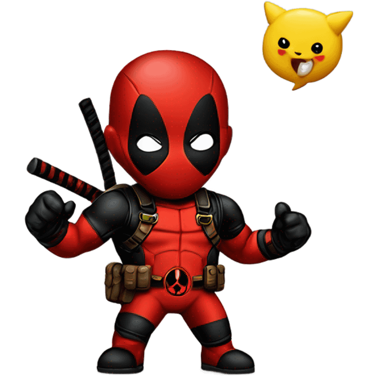 Pickachu deadpool qui fait du Handball emoji