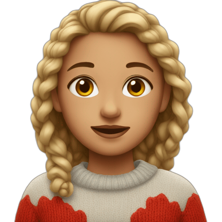 Girl in red sweater emoji