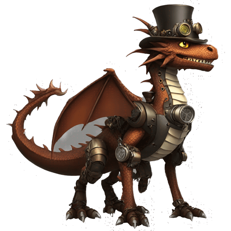 Steampunk Dragon full body emoji