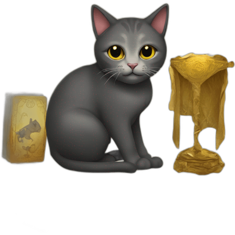 cat and tarot cards emoji