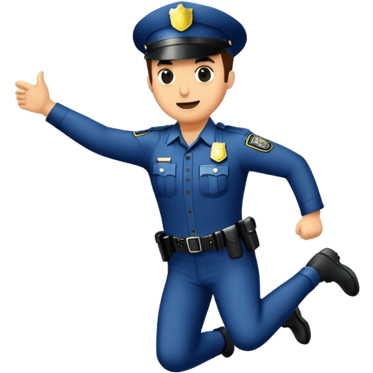 police man jumping  emoji