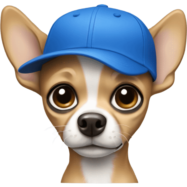 Chihuahua wearing blue baseball cap  emoji