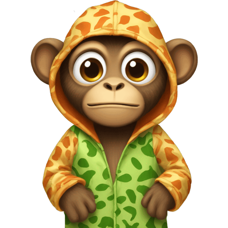 Monkey wearing a dinosaur pj emoji