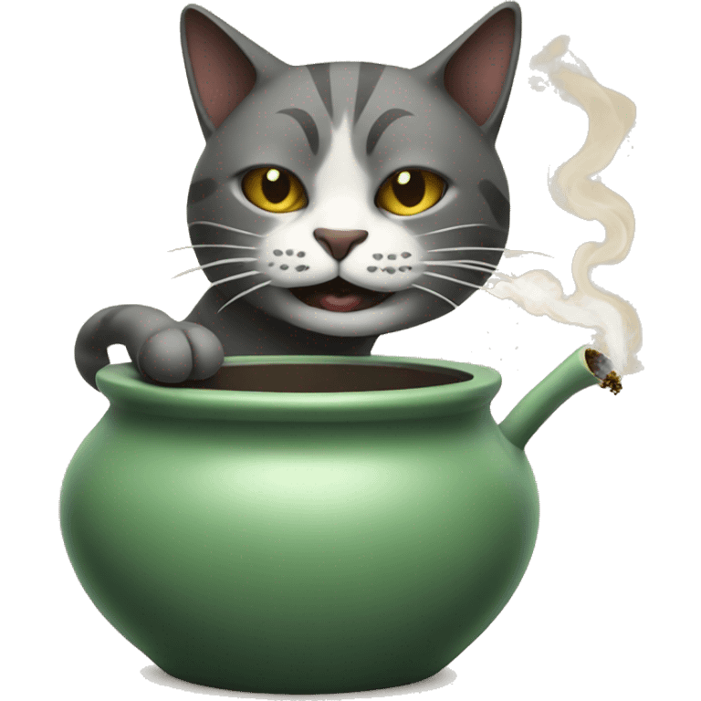 Pot smoking cat emoji