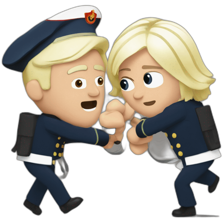 Marine Le Pen fighting Macron emoji