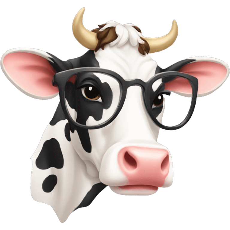 a fashionable cow emoji