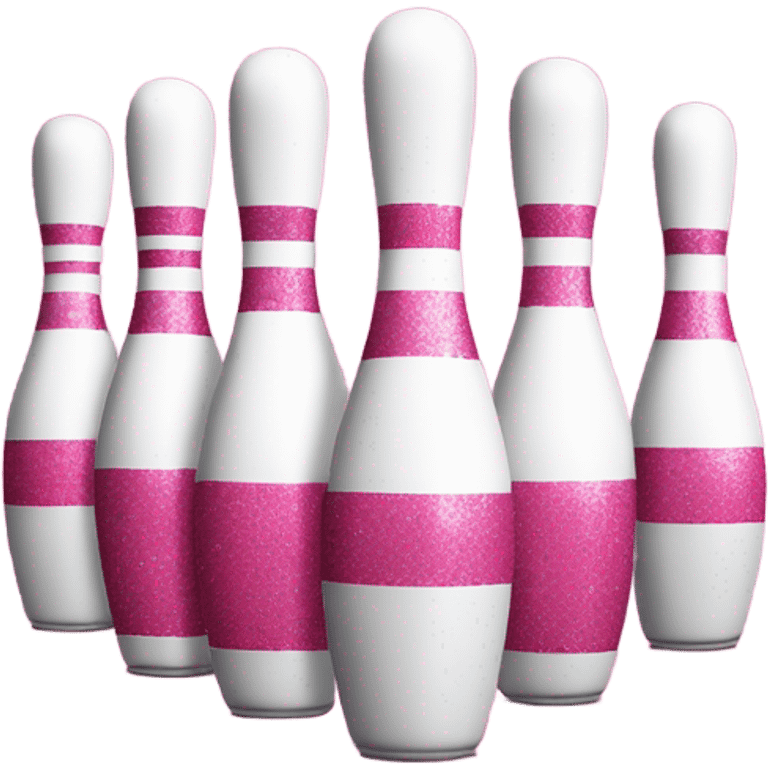 Pink glitter bowling pins  emoji