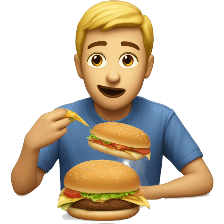 me eating a burger meal emoji