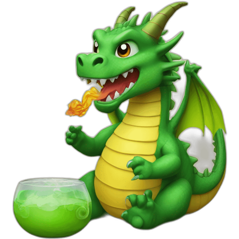 Dragon qui fumé une chicha emoji