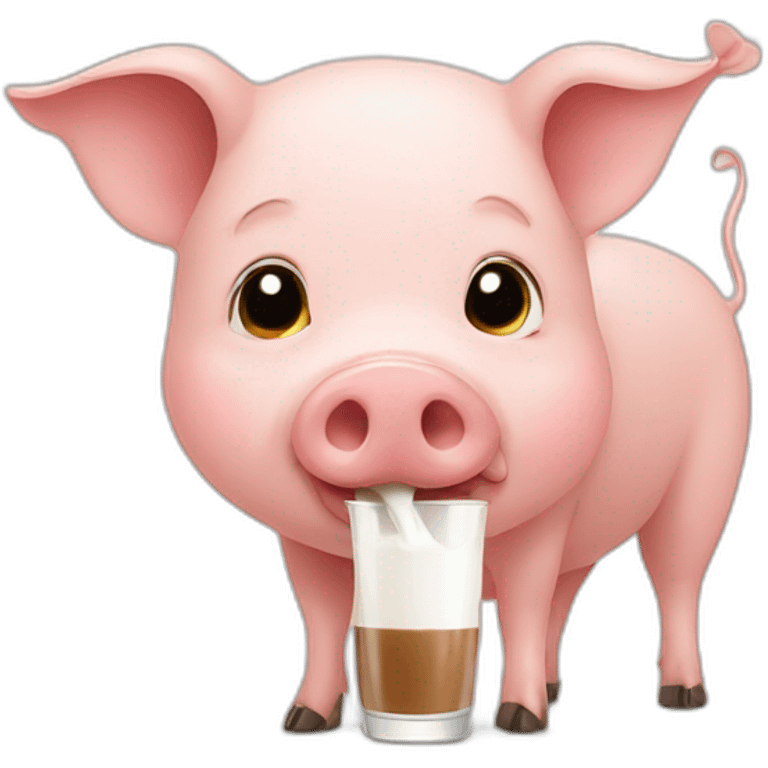 pig drinking milk emoji