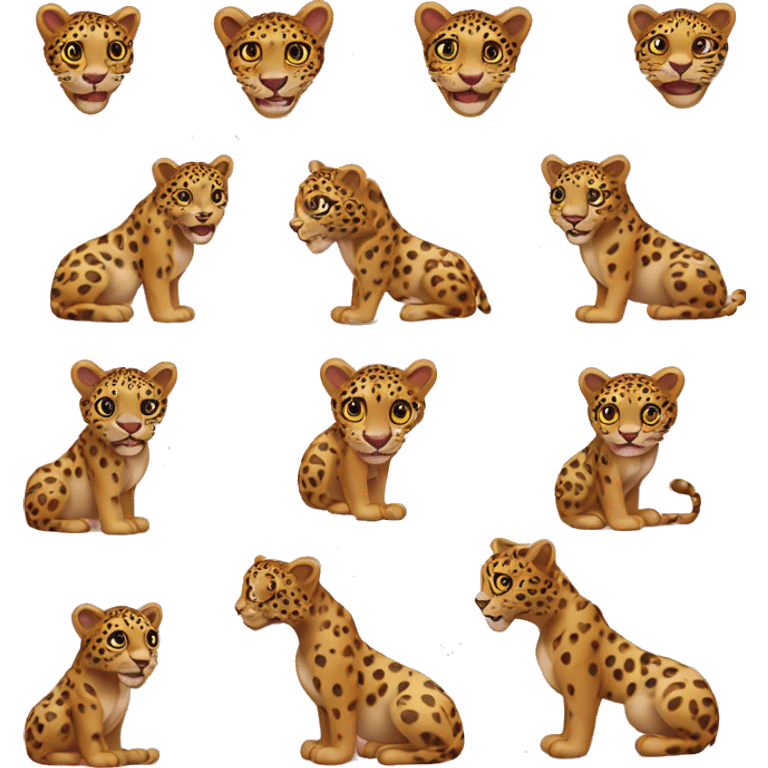 corazón con dibujos de leopardo  emoji