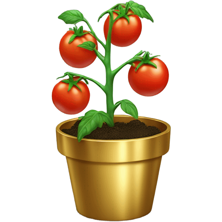 Tomato plant in gold pot emoji