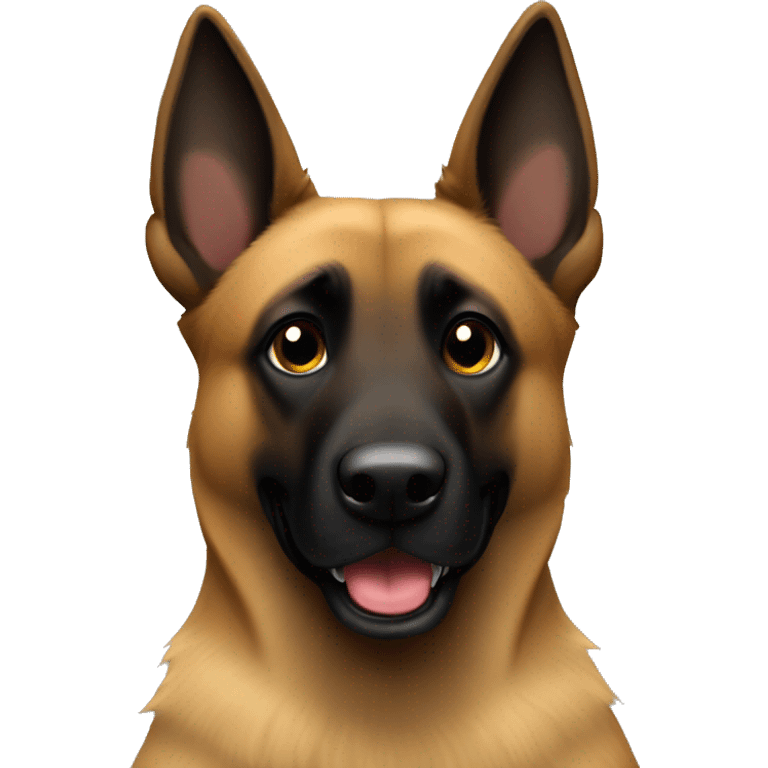 fluffy belgian Malinois with black face emoji