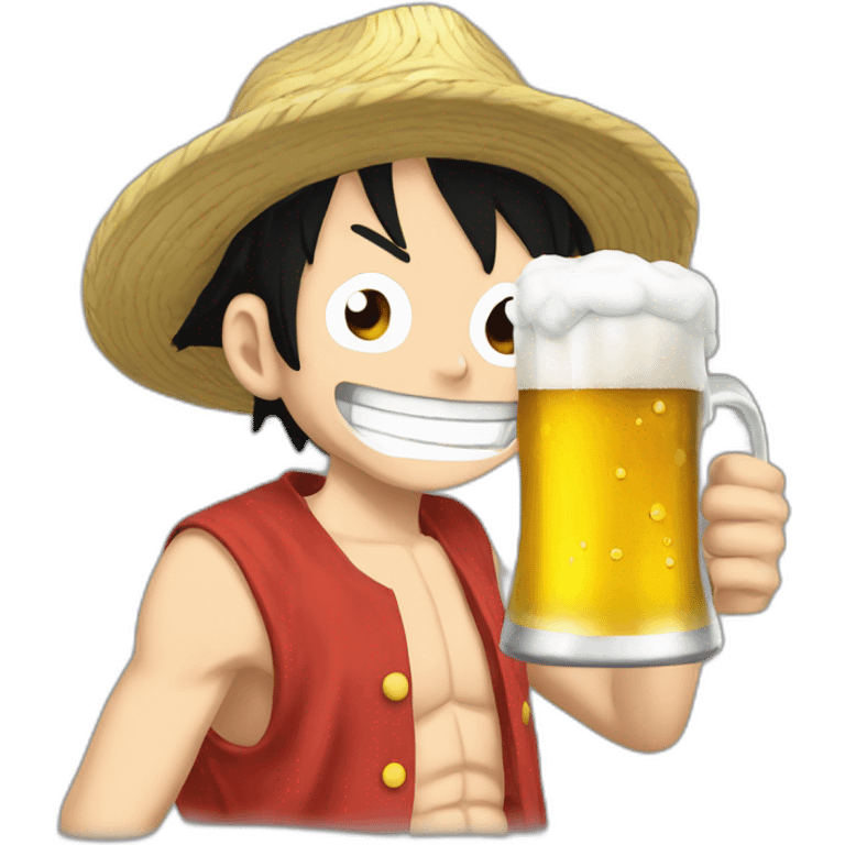 Luffy-drinking-beer emoji