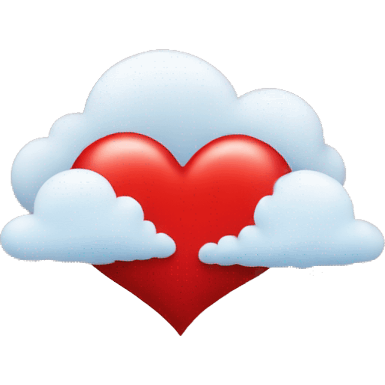 red heart with cloud  emoji