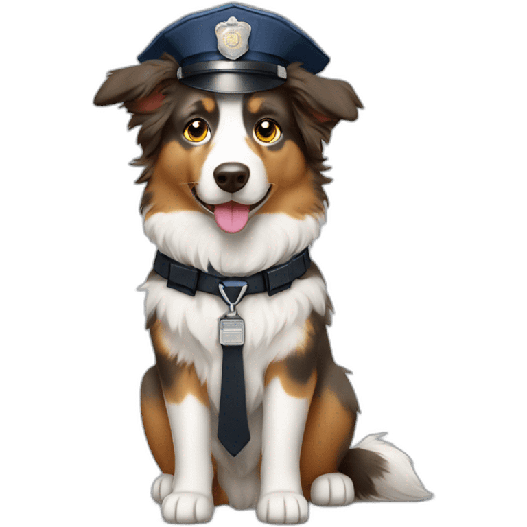 australian shepherd in police Uniform emoji