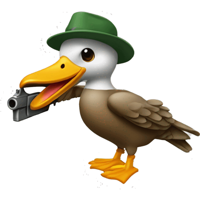 pato con una pistola en mano emoji