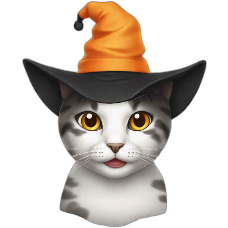 cat with halloween cap emoji