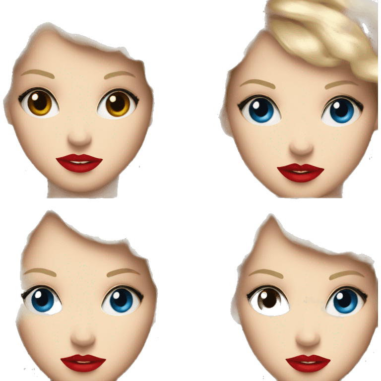 blonde girl blue eyes red lipstick taylor swift emoji