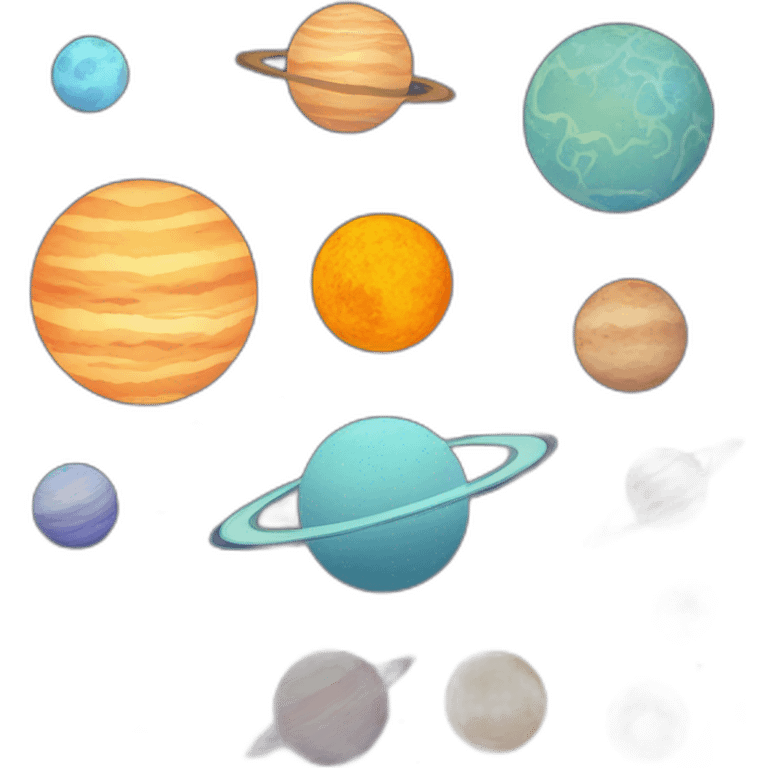 Planets and moon emoji