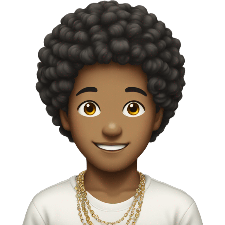 smiling boy korean boy with afro jewelry emoji