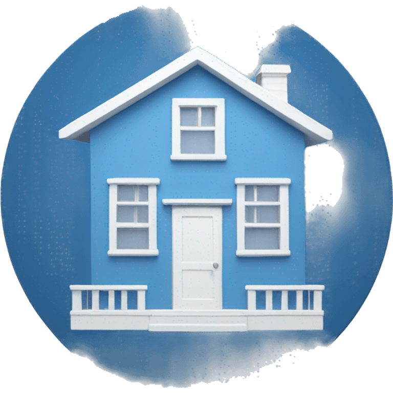 white home icon on blue round background emoji