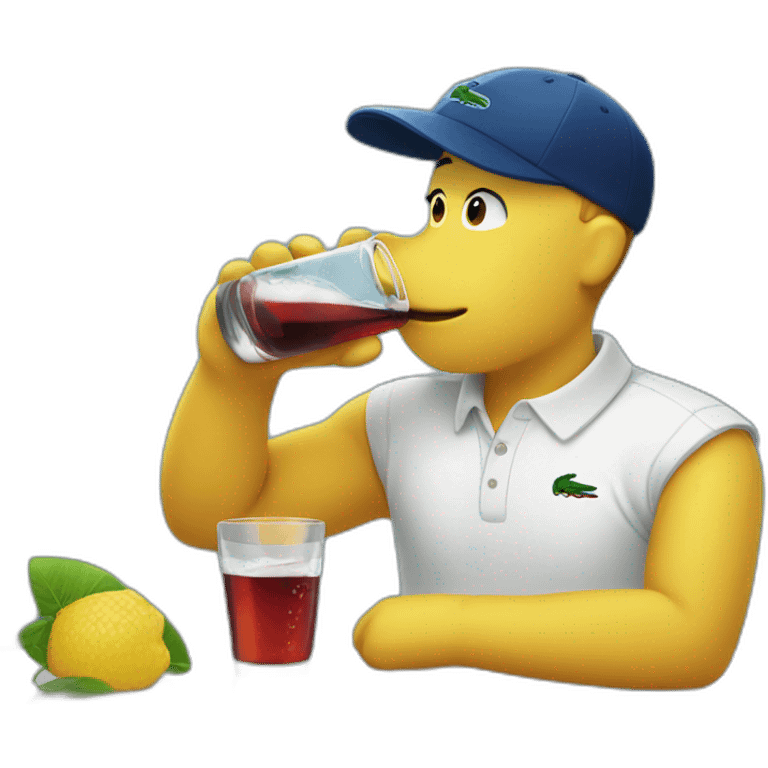 Drinking and using lacoste emoji