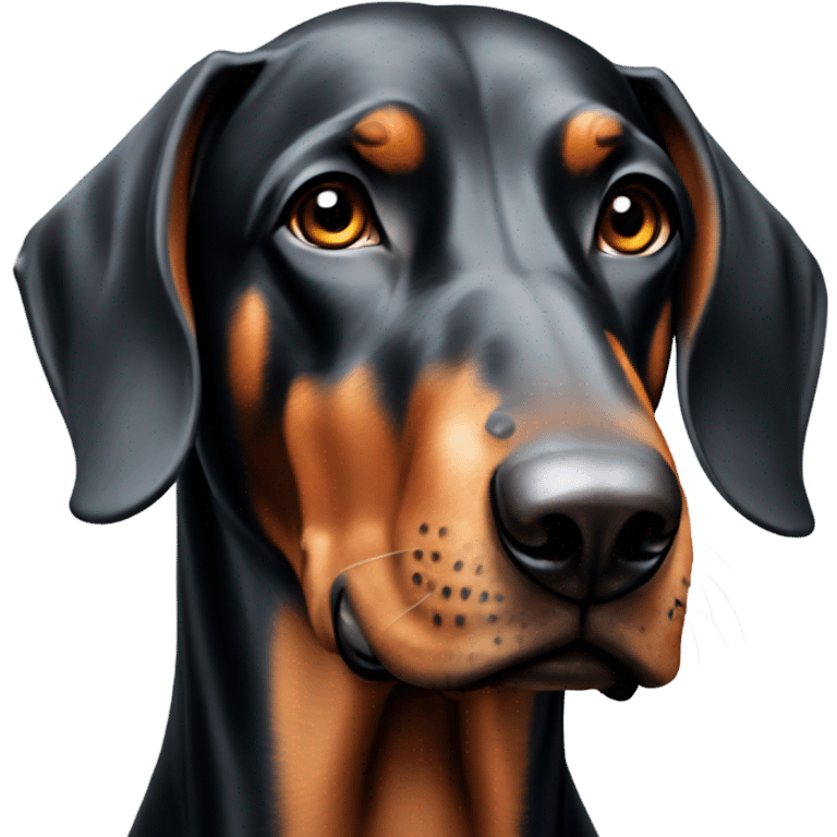 realistic doberman dog portrait closeup emoji