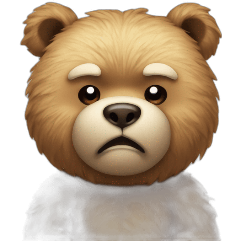 really angry and offended cute cuddly bear toy emoji