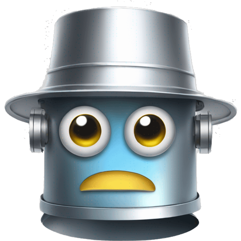 robot wearing a conspiracy tin foil hat emoji