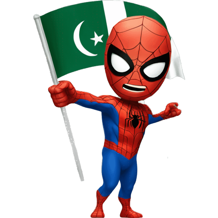 Spider-man waving Pakistan flag in hand emoji