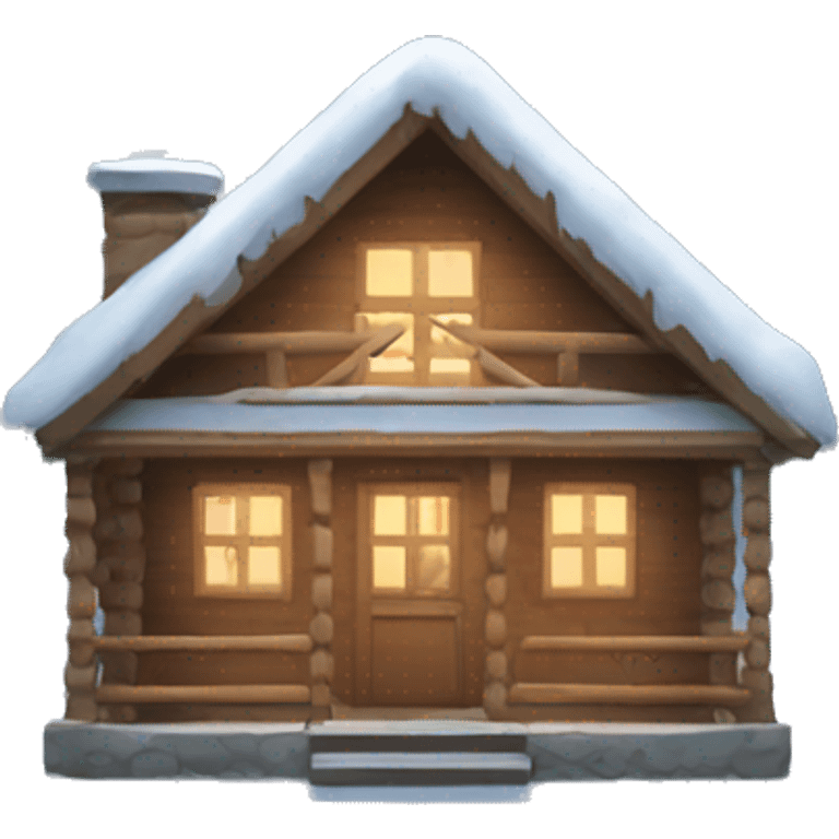 winter cabin emoji